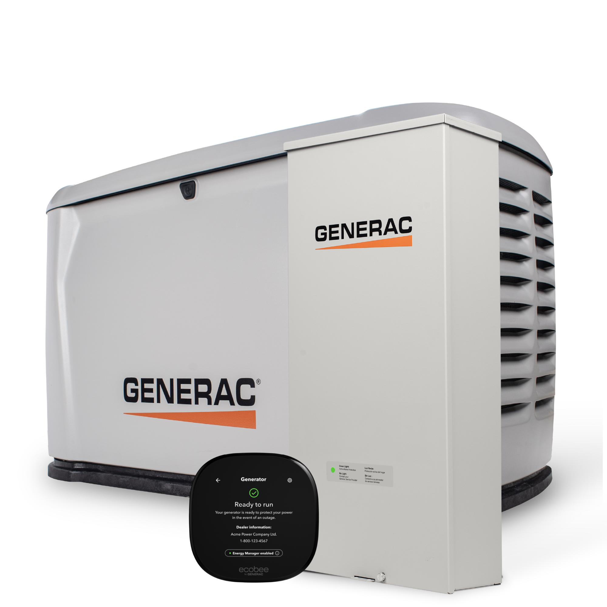 Generac Air-Cooled Dual Fuel Home Standby Generator — 28000 Watt, 200A Automatic Transfer Switch, Ecobee Thermostat, Model# 7329